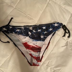 Red white and blue bikini bathing suit bottom flag patriotic suit medium